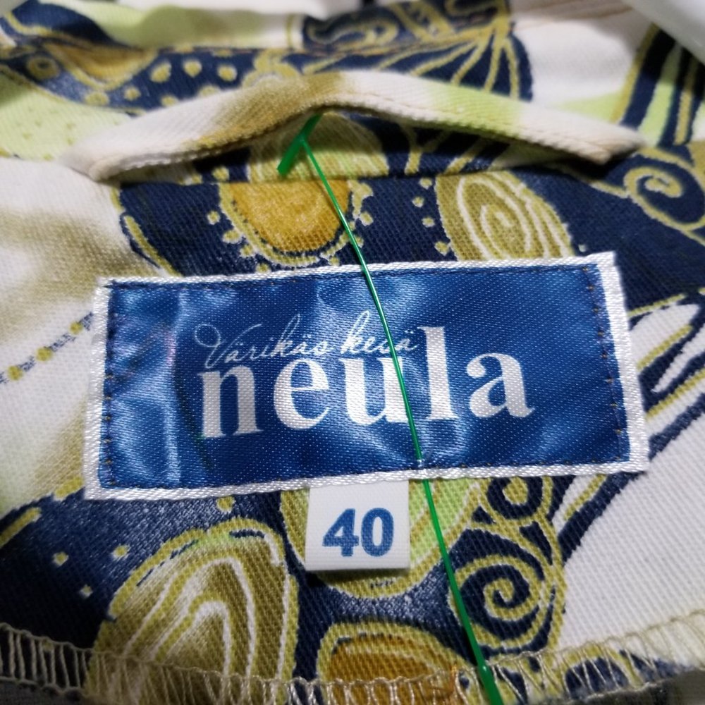 Women's 3/4 Sleeve Designer Blazer Europe's Neula Casual Jacket, Green Floral - Picture 3 of 8